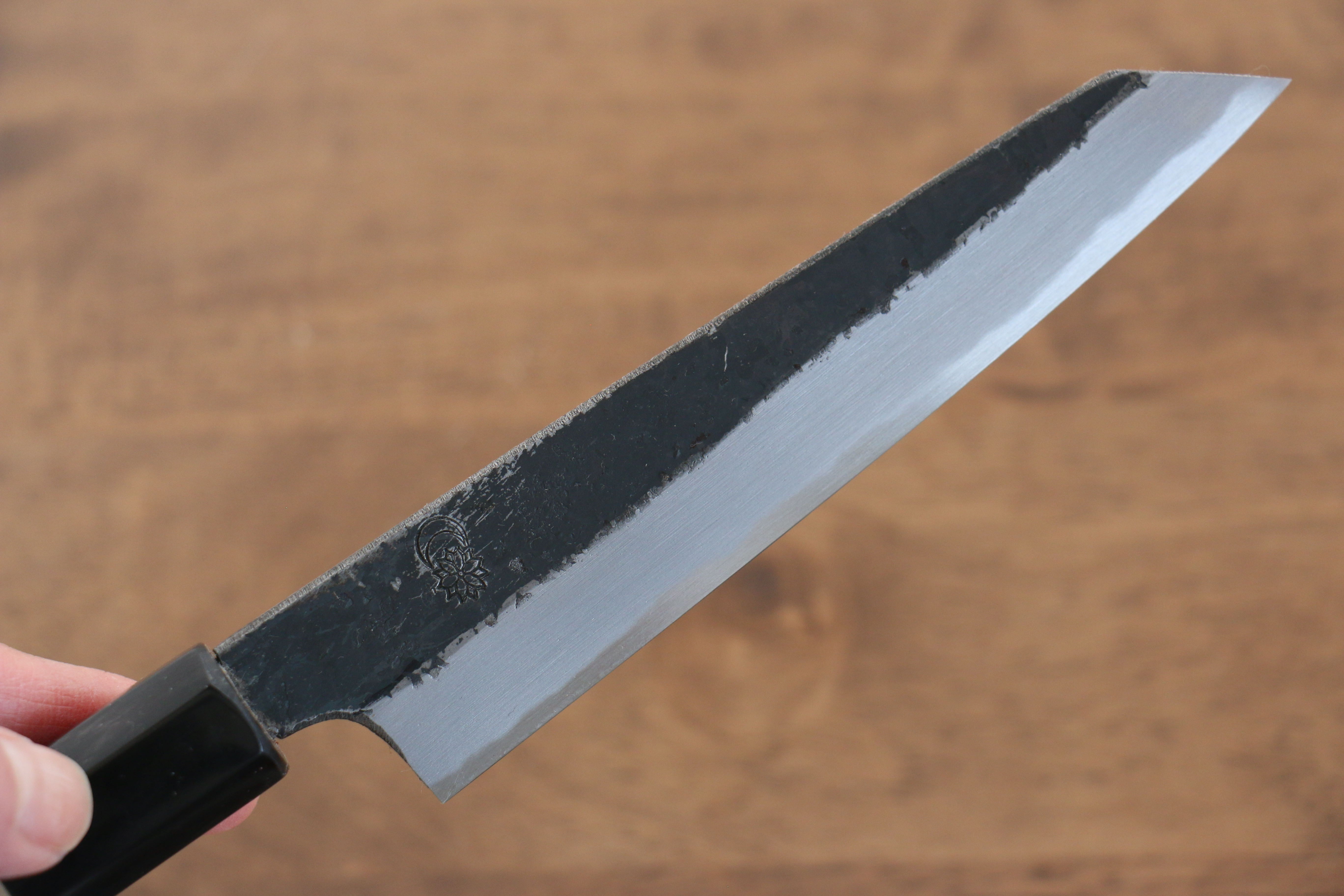 Kikuzuki White Steel No.2 Black Finished Kiritsuke Petty-Utility 135mm Magnolia Handle - Japanny - Best Japanese Knife