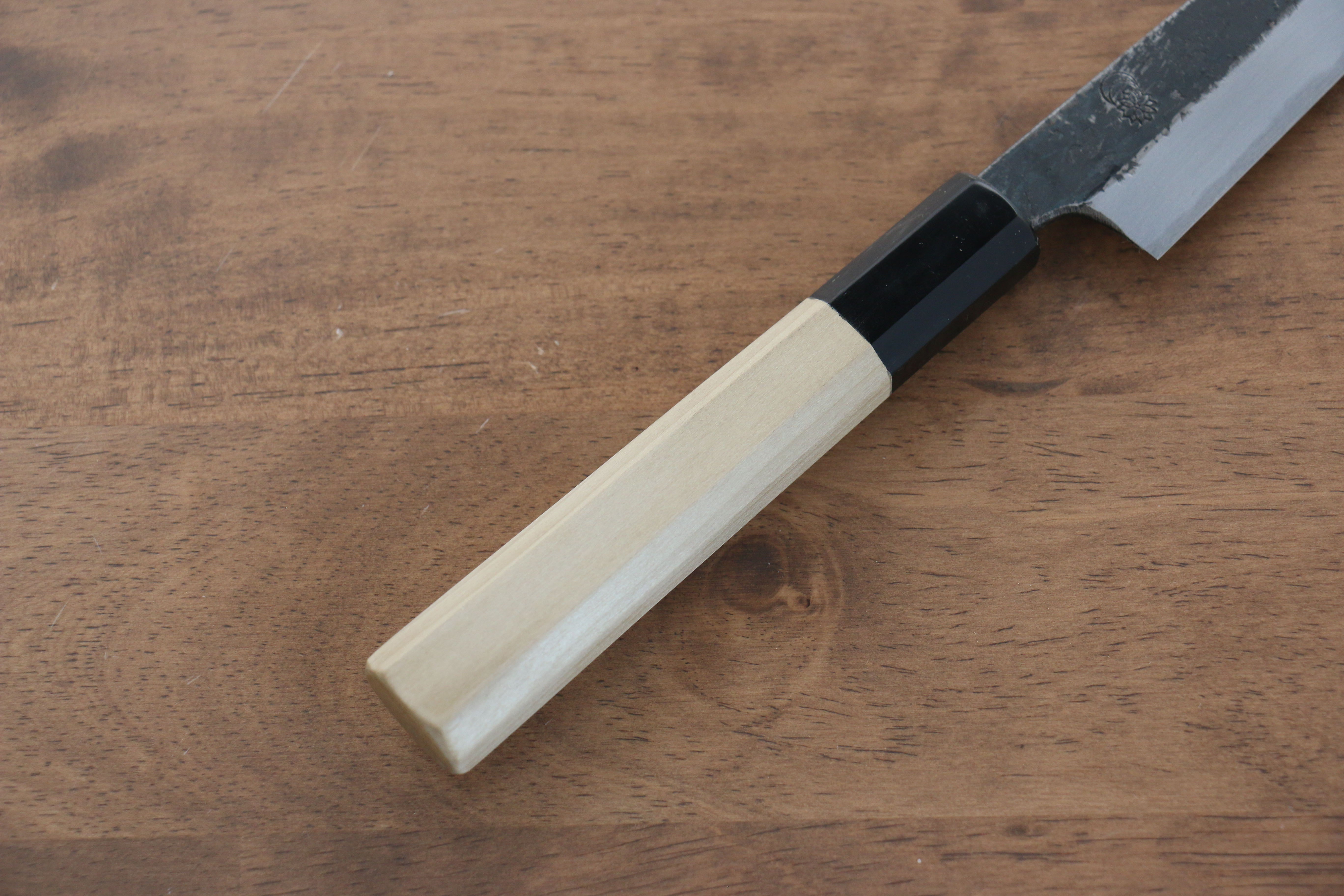 Kikuzuki White Steel No.2 Black Finished Kiritsuke Petty-Utility 135mm Magnolia Handle - Japanny - Best Japanese Knife
