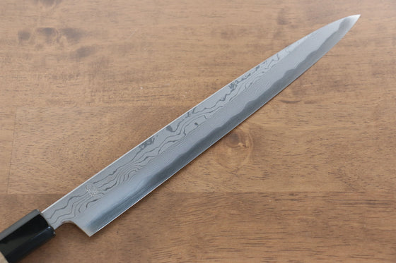 Kikuzuki Blue Steel No.1 Damascus Yanagiba 270mm Magnolia Handle - Japanny - Best Japanese Knife