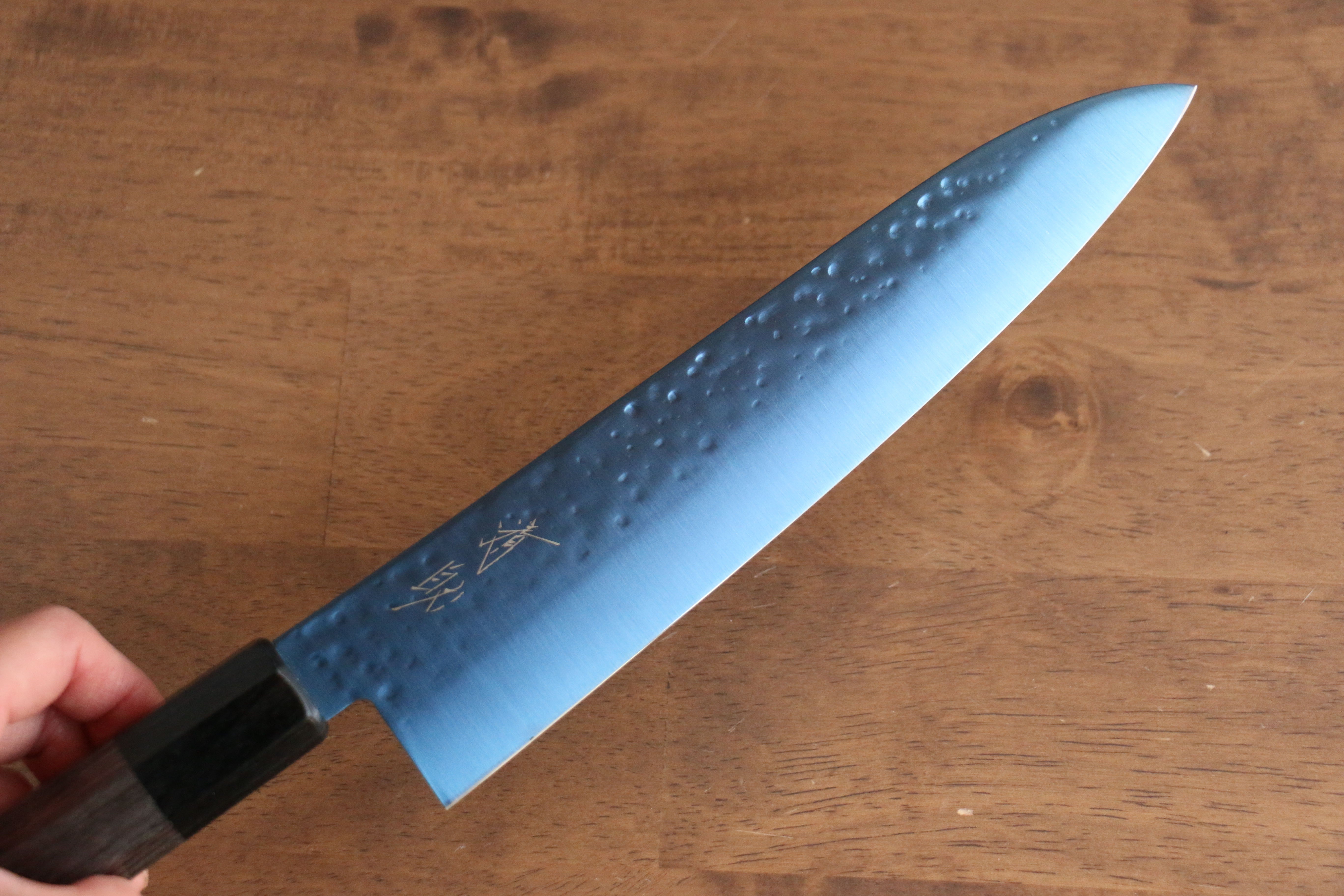 Seisuke SK-85 Ion plating Hammered Gyuto 210mm Gray Pakka wood Handle - Japanny - Best Japanese Knife