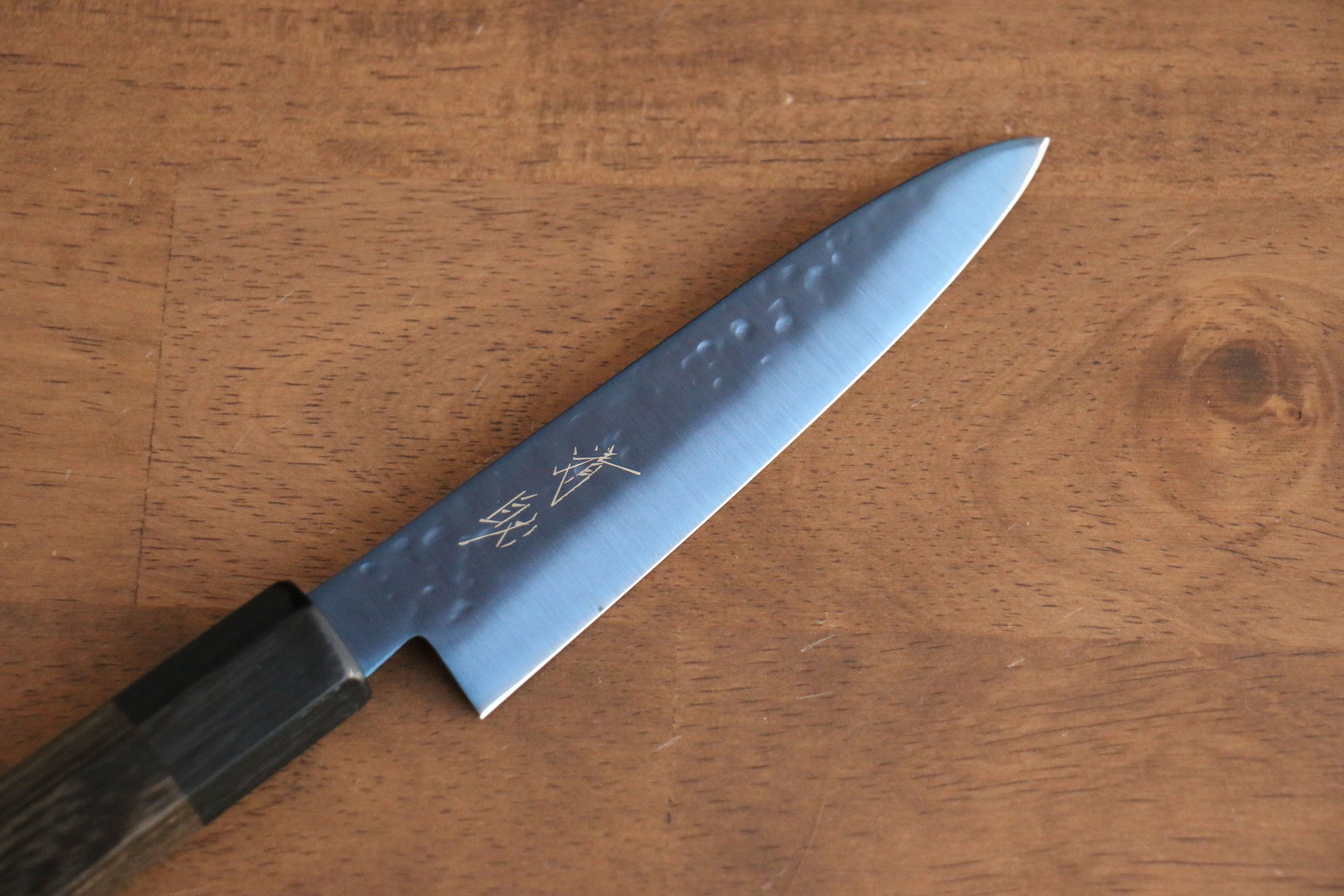 Seisuke SK-85 Ion plating Hammered Petty-Utility 120mm Gray Pakka wood Handle - Japanny - Best Japanese Knife