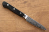 Seisuke Kagami AUS10 Mirrored Finish Damascus Petty-Utility 80mm Black Pakka wood Handle - Japanny - Best Japanese Knife