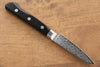 Seisuke Kagami AUS10 Mirrored Finish Damascus Petty-Utility 80mm Black Pakka wood Handle - Japanny - Best Japanese Knife