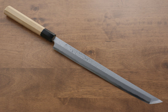 Kikuzuki Blue Steel No.1 Damascus Sakimaru Takohiki 270mm Magnolia Handle - Japanny - Best Japanese Knife