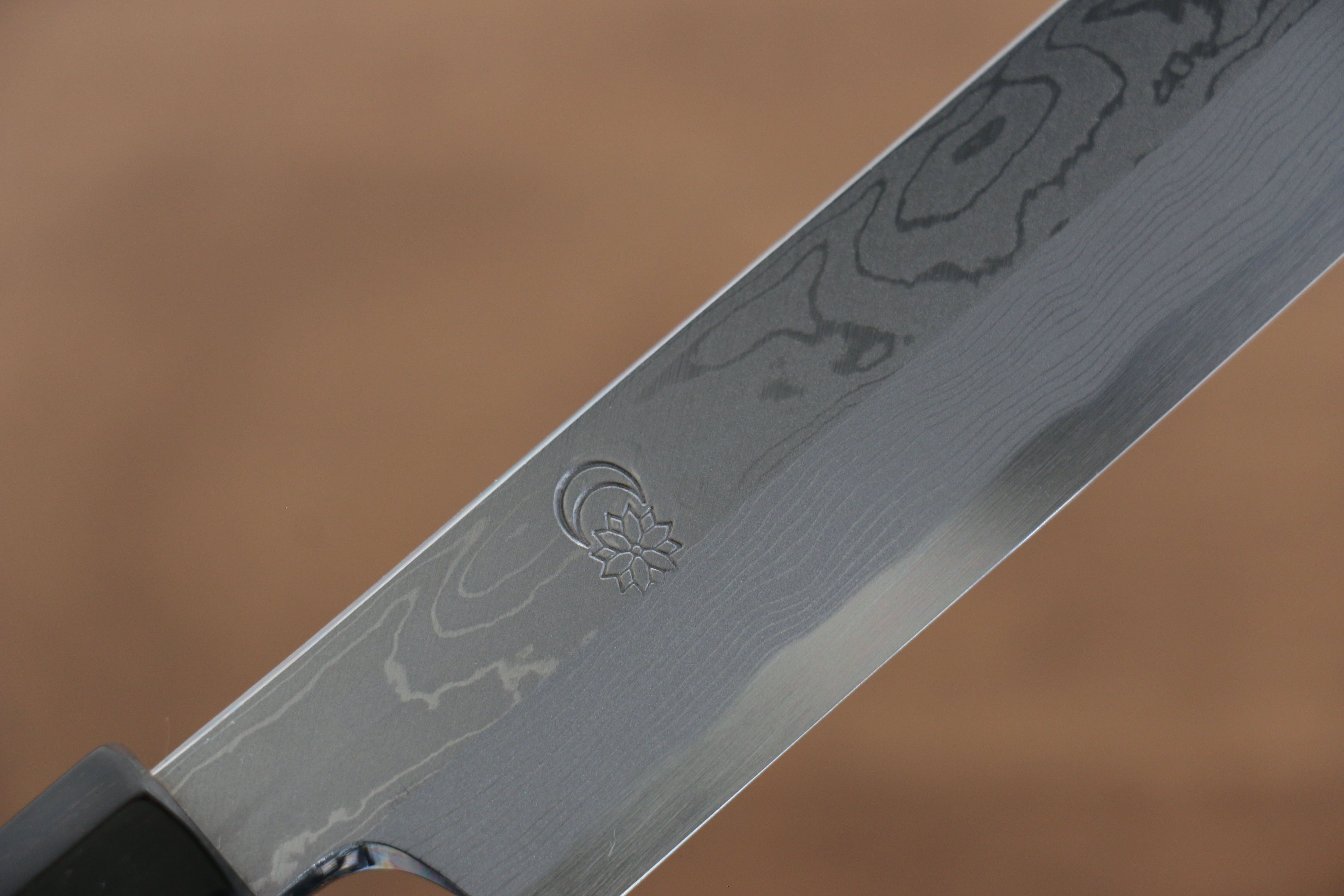 Kikuzuki Blue Steel No.1 Damascus Sakimaru Takohiki 270mm Magnolia Handle - Japanny - Best Japanese Knife