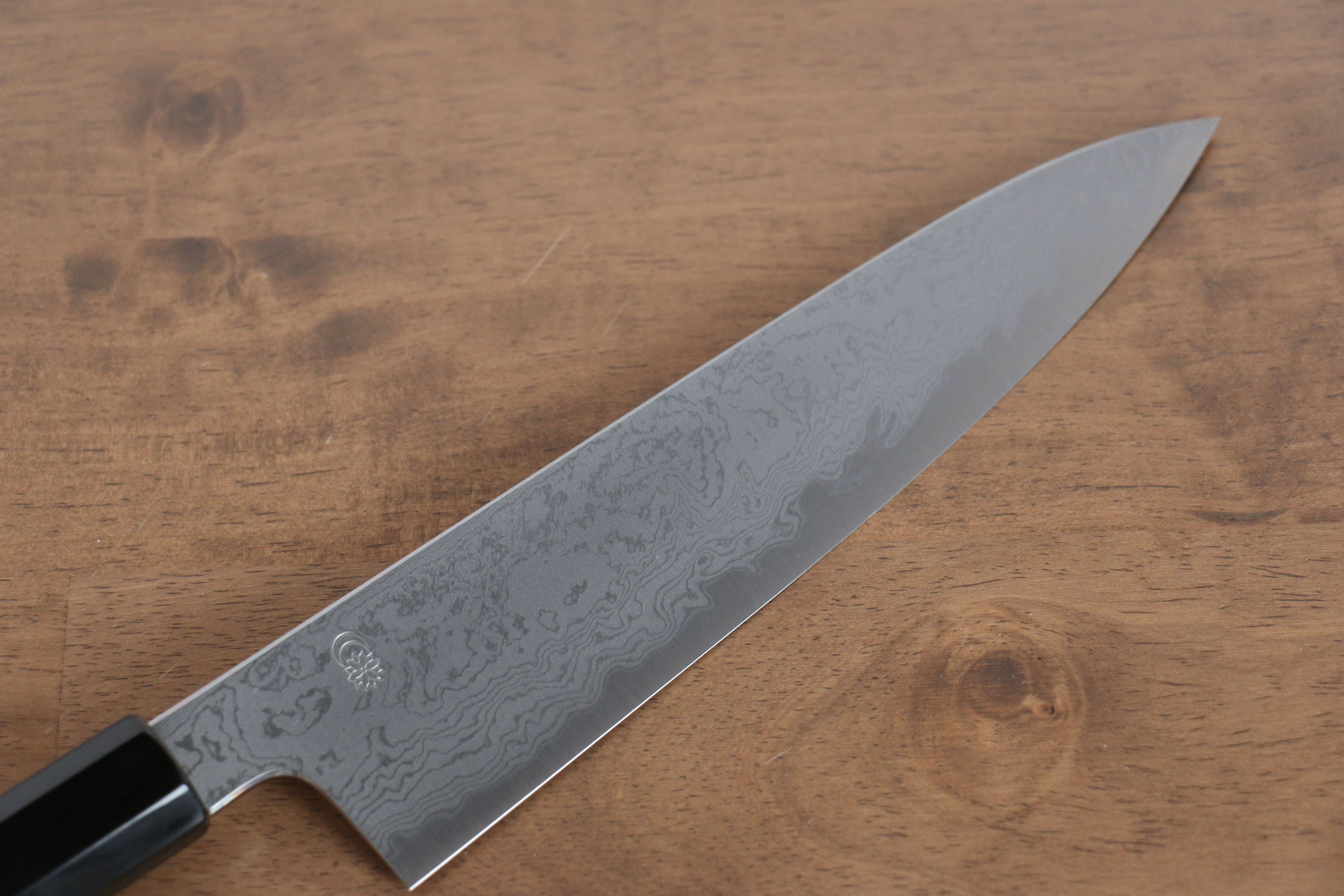 Kikuzuki Blue Steel No.1 Damascus Gyuto 210mm Magnolia Handle - Japanny - Best Japanese Knife