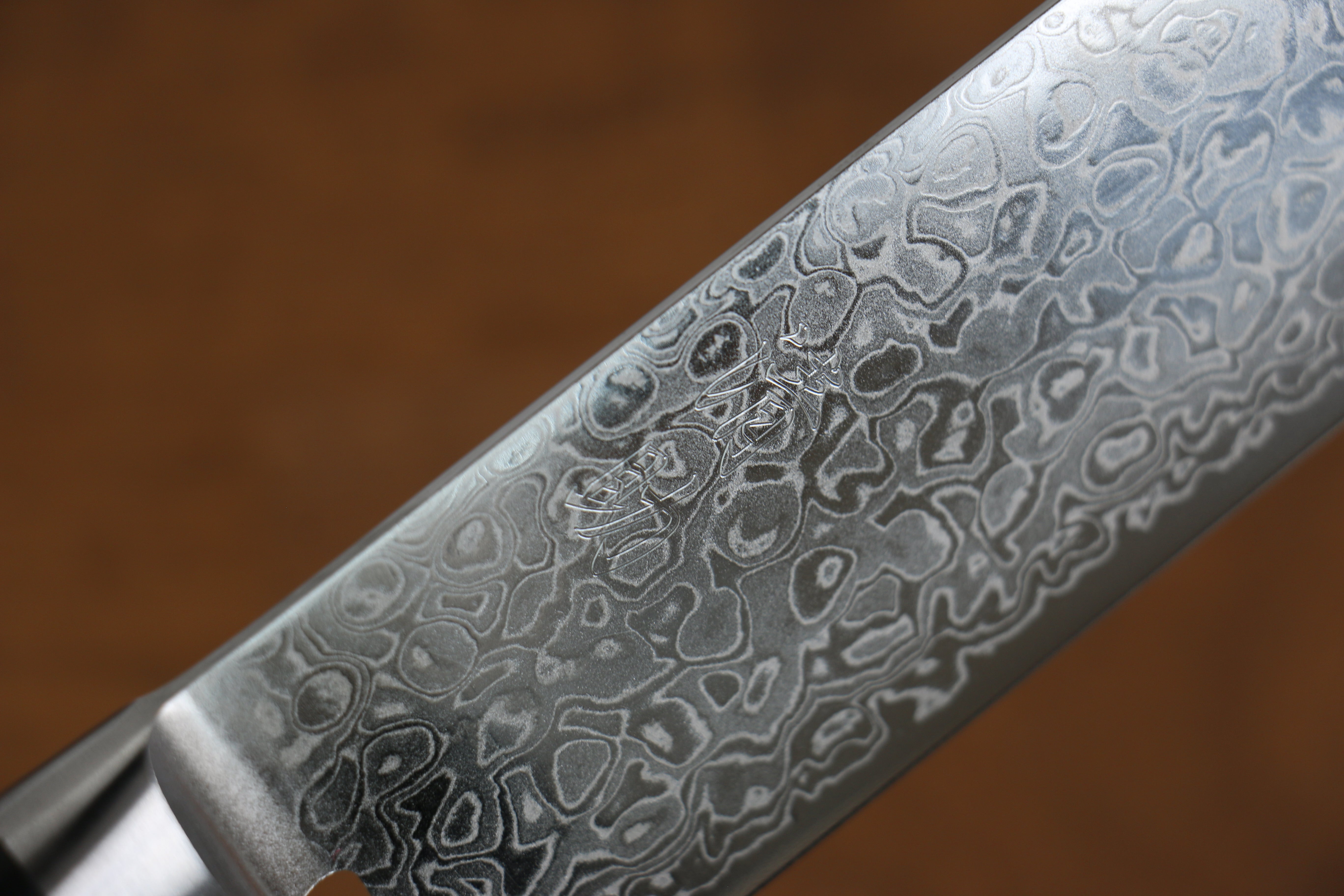 Seisuke Kagami AUS10 Mirrored Finish Damascus Nakiri 170mm Black Pakka wood Handle - Japanny - Best Japanese Knife
