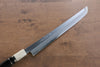 Jikko Shiko Blue Steel Sakimaru Yanagiba  270mm Ebony with Double Ring Handle - Japanny - Best Japanese Knife