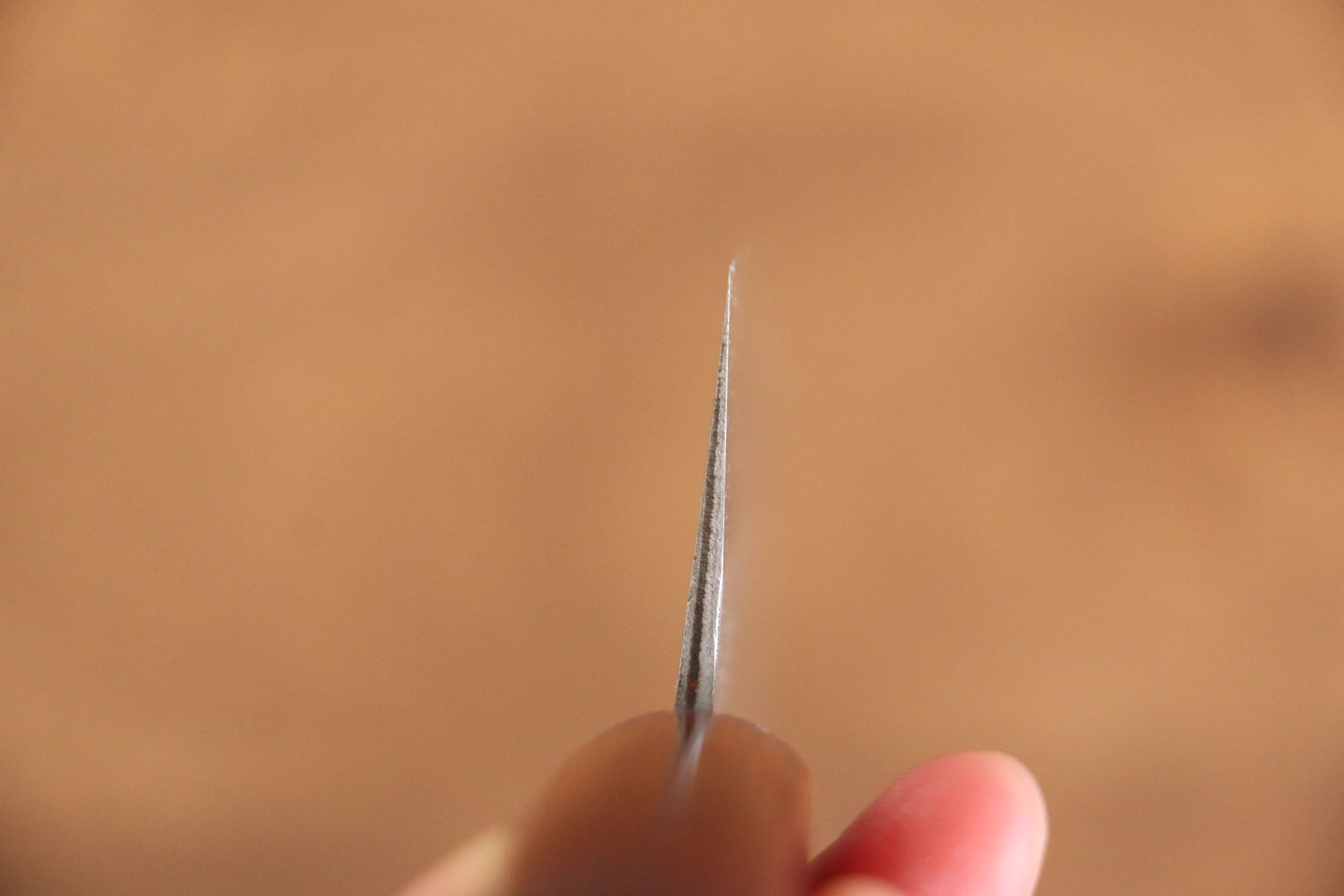 Nao Yamamoto Silver Steel No.3 Nashiji Santoku 180mm Red Pakka wood Handle - Japanny - Best Japanese Knife