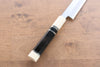 Jikko Shiko Blue Steel Sakimaru Yanagiba  270mm Ebony with Double Ring Handle - Japanny - Best Japanese Knife