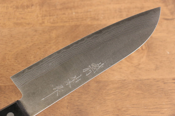 Nao Yamamoto SRS13 Nashiji Damascus Santoku 170mm Black Pakka wood Handle - Japanny - Best Japanese Knife