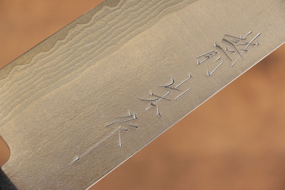 Nao Yamamoto SRS13 Nashiji Damascus Santoku 170mm Black Pakka wood Handle - Japanny - Best Japanese Knife