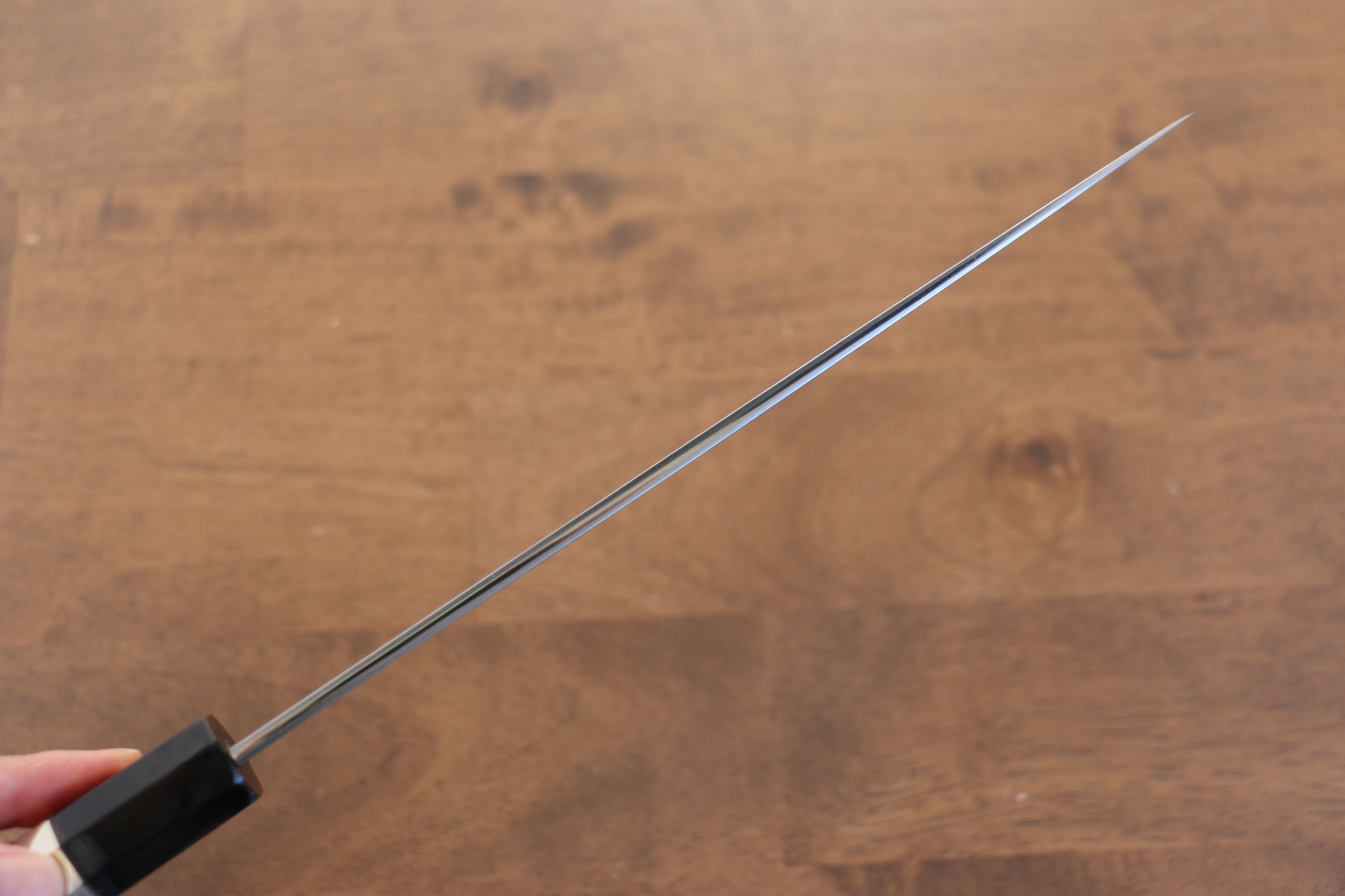 Jikko Blue Steel Damascus Gyuto  210mm Ebony with Double Ring Handle - Japanny - Best Japanese Knife