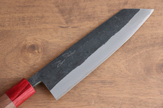 Seisuke Kurumi Blue Steel Kurouchi Bunka 180mm Walnut(With Double Red Pakka wood) Handle - Japanny - Best Japanese Knife