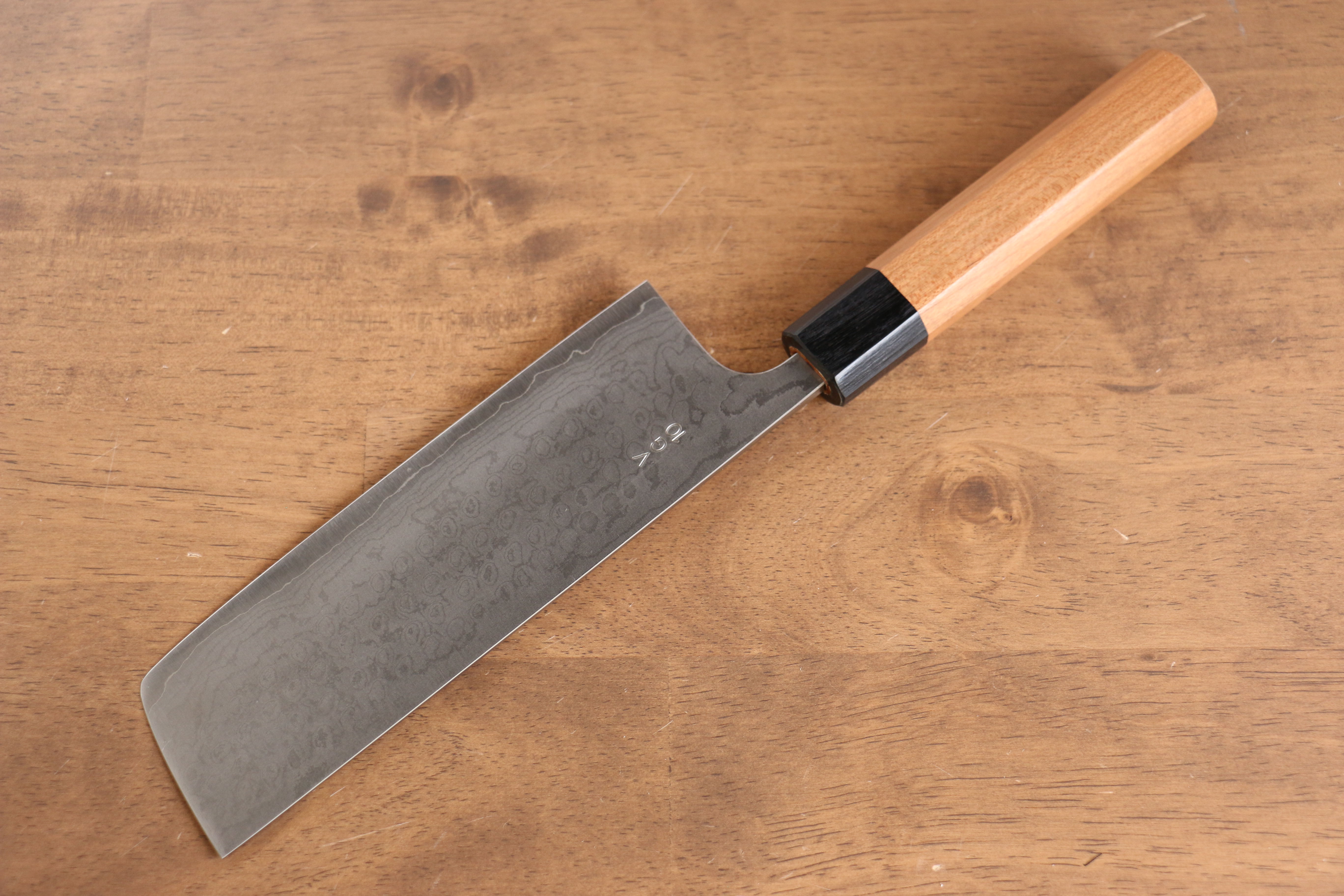 Nao Yamamoto VG10 Damascus Nakiri 165mm Cherry Wood Handle - Japanny - Best Japanese Knife