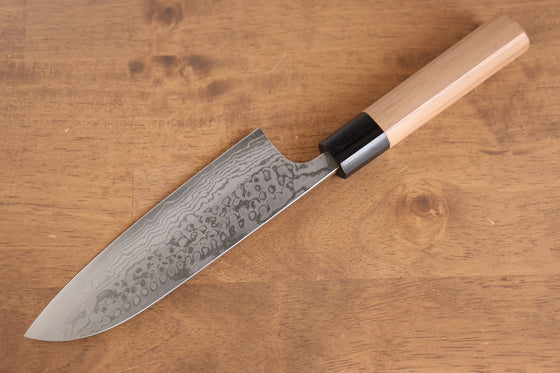 Nao Yamamoto VG10 Damascus Santoku 165mm Walnut Handle - Japanny - Best Japanese Knife