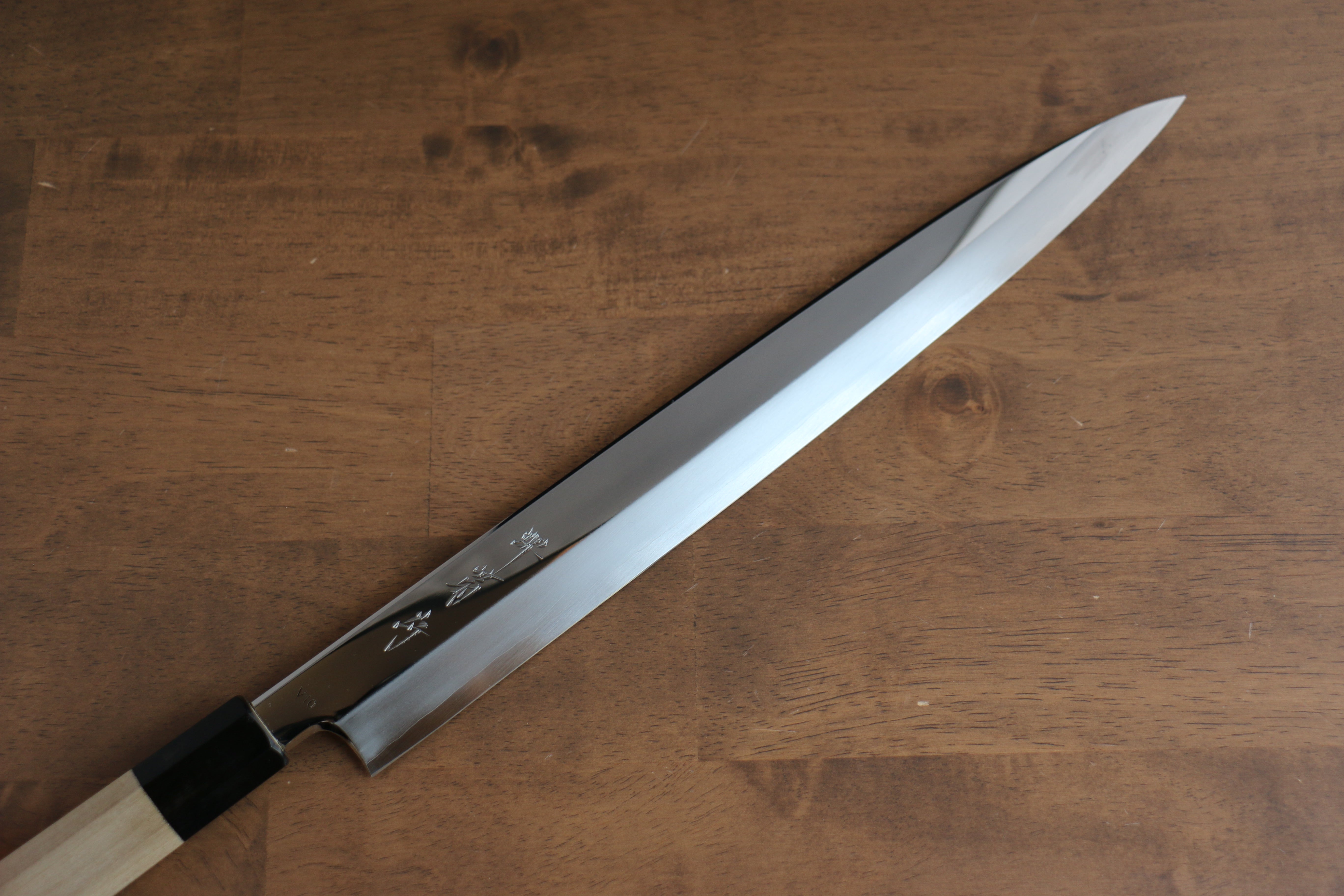 Sakai Kikumori VG10 Mirrored Finish Yanagiba 330mm Magnolia Handle - Japanny - Best Japanese Knife