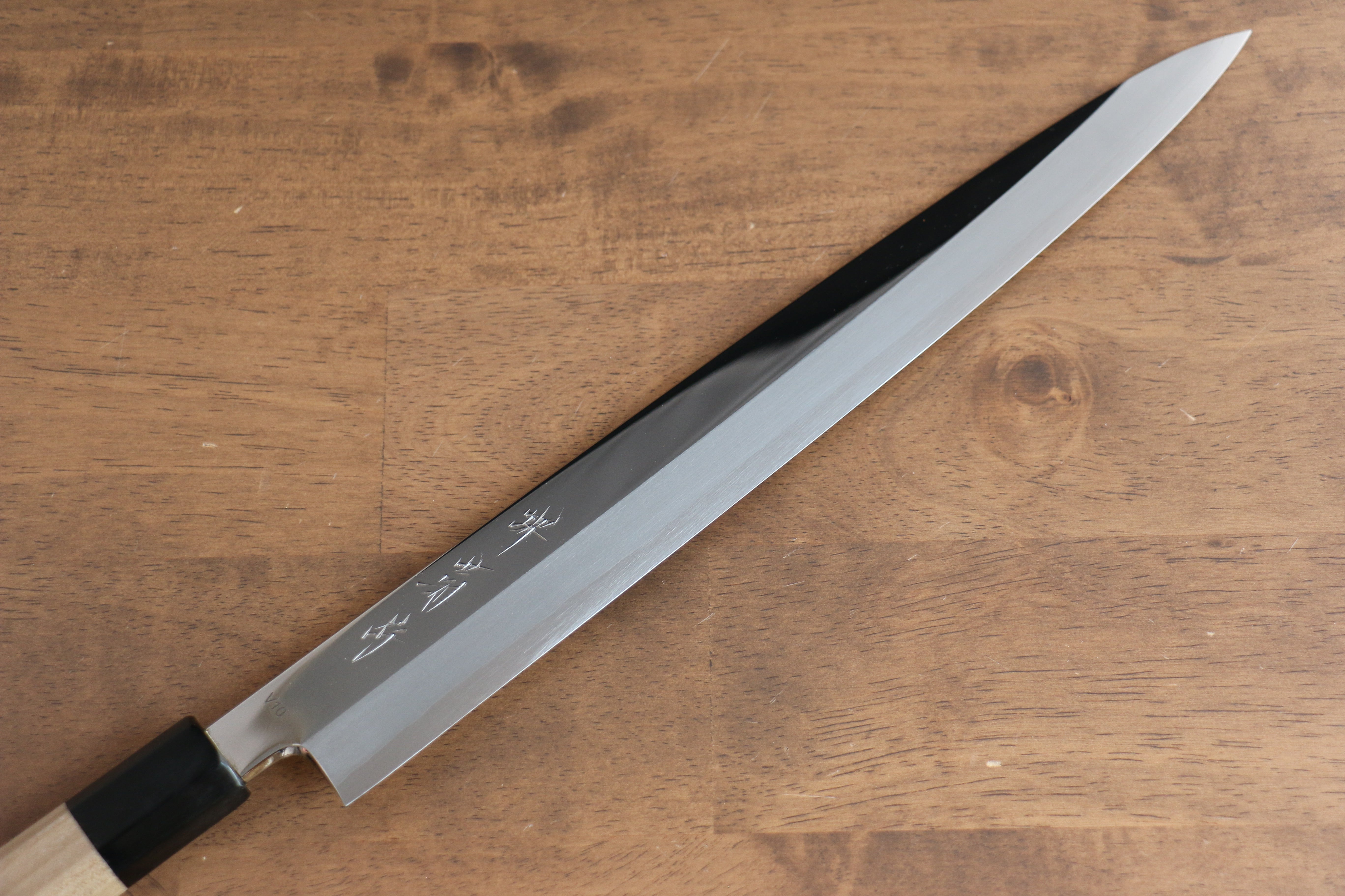 Sakai Kikumori VG10 Mirrored Finish Yanagiba 300mm Magnolia Handle - Japanny - Best Japanese Knife