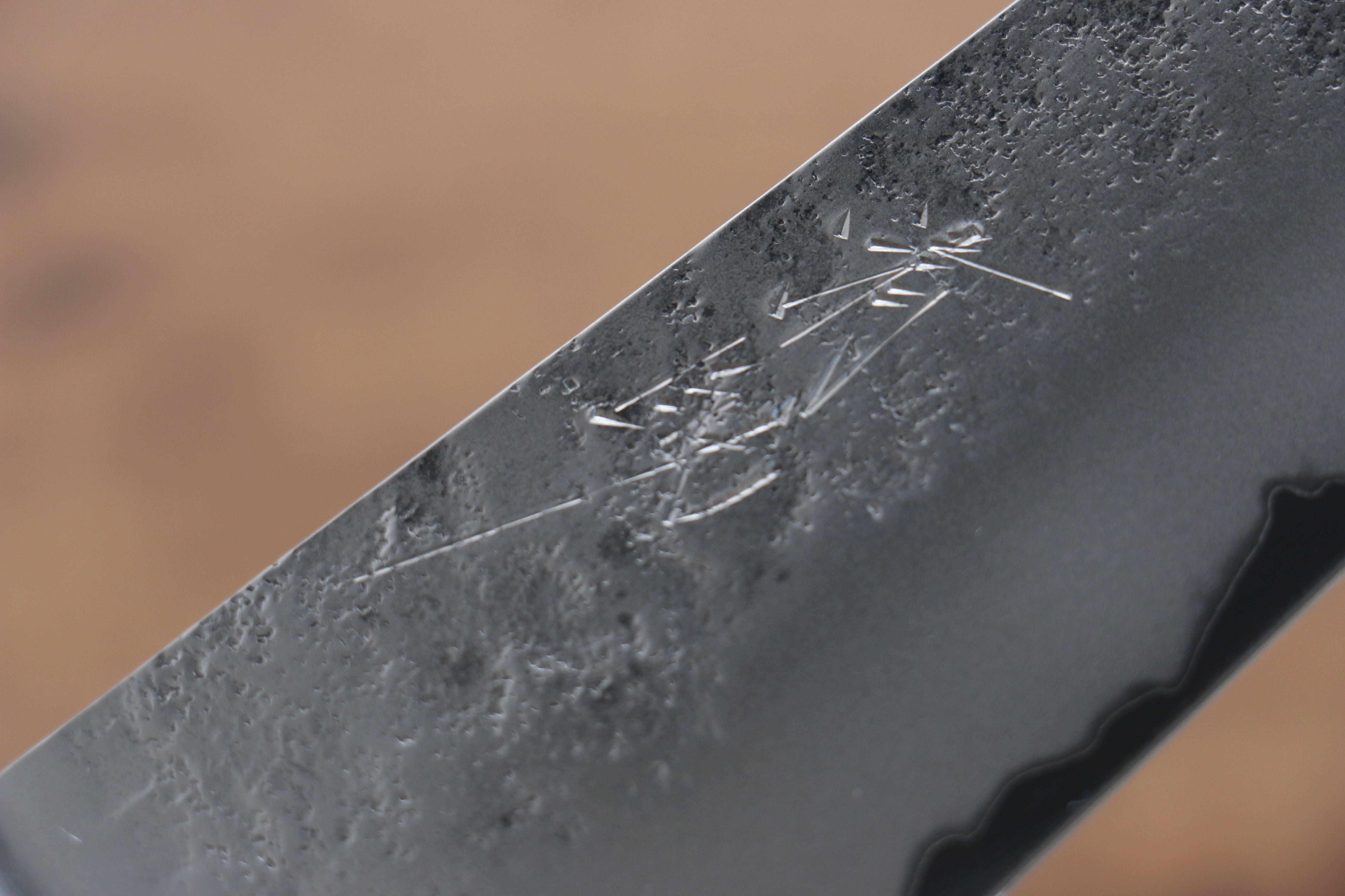 Seisuke Blue Steel No.2 Nashiji Kiritsuke Santoku 195mm Blue Pakka wood Handle - Japanny - Best Japanese Knife