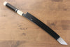 Jikko Silver Steel No.3 Mirrored Finish Kiritsuke Yanagiba  330mm Ebony with Ring Handle - Japanny - Best Japanese Knife