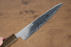 Seisuke Nami AUS10 Mirrored Finish Damascus Petty-Utility 135mm Oak Handle - Japanny - Best Japanese Knife