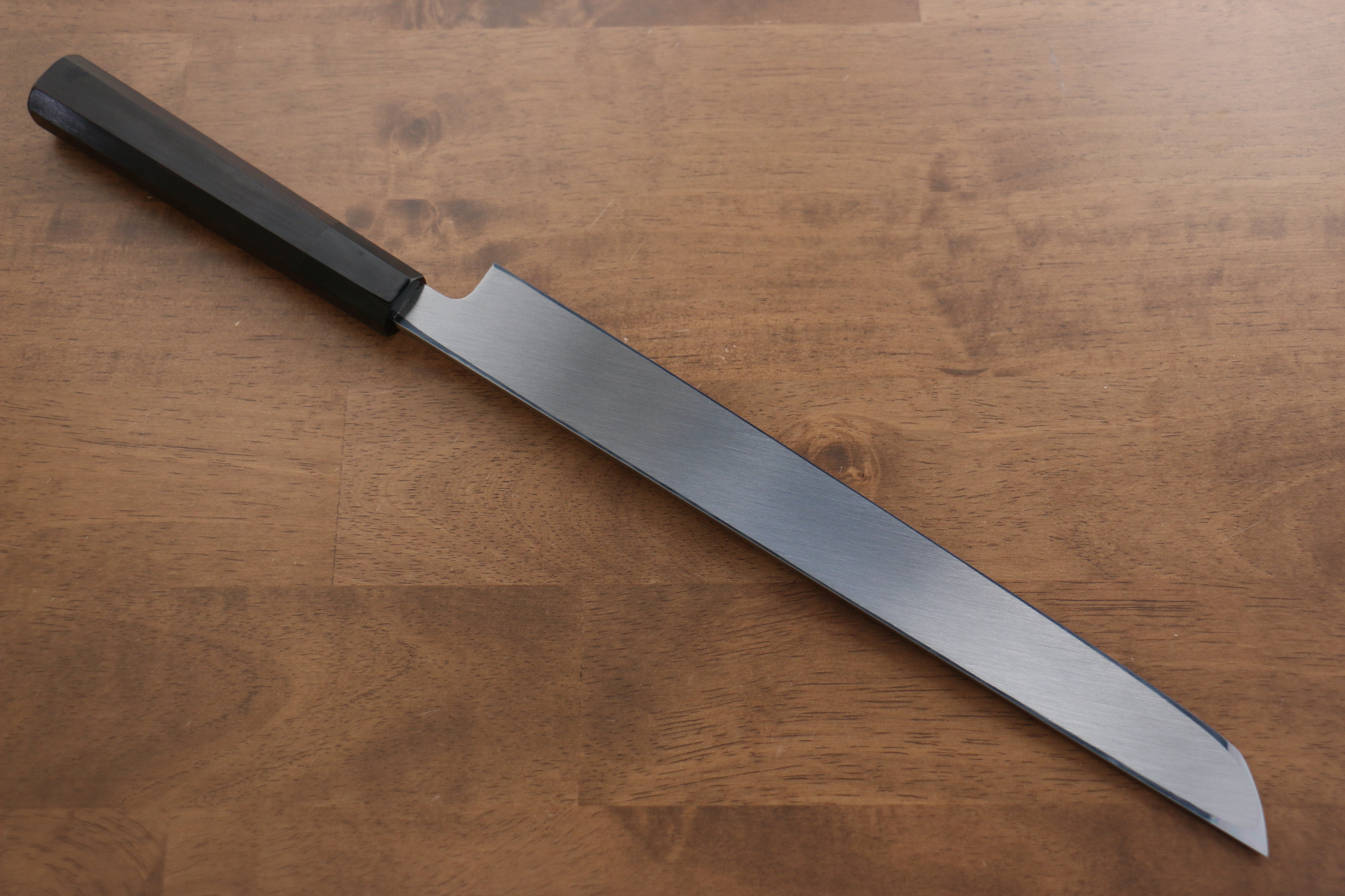 Jikko Fujisan Honyaki White Steel No.3 Mirrored Finish Sakimaru Yanagiba  300mm Ebony Wood Handle - Japanny - Best Japanese Knife