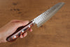 Seisuke Swedish Steel Santoku Mahogany Handle&White Towel Gift set - Japanny - Best Japanese Knife