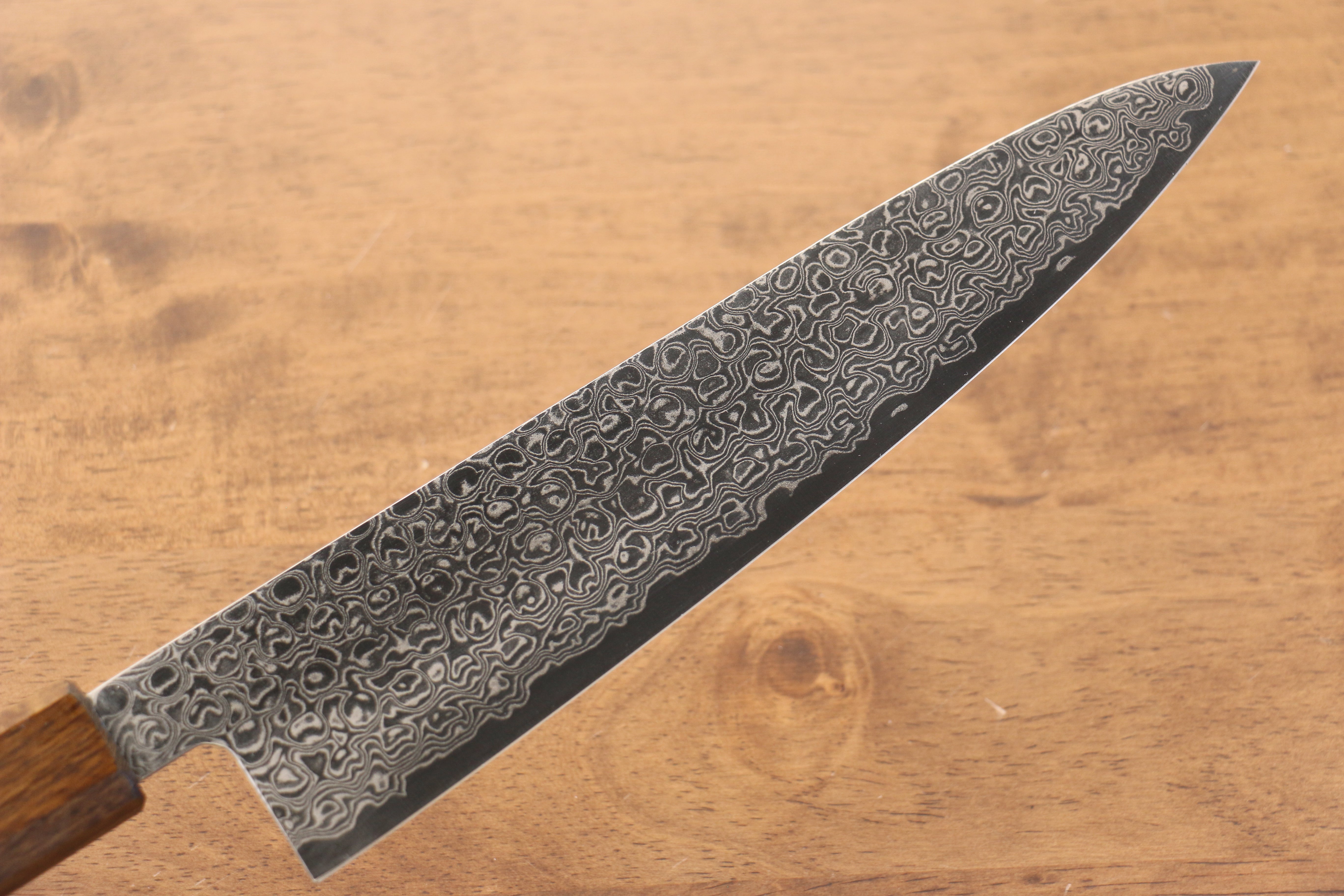 Seisuke ZA-18 Mirrored Finish Damascus Gyuto 210mm Oak Handle - Japanny - Best Japanese Knife