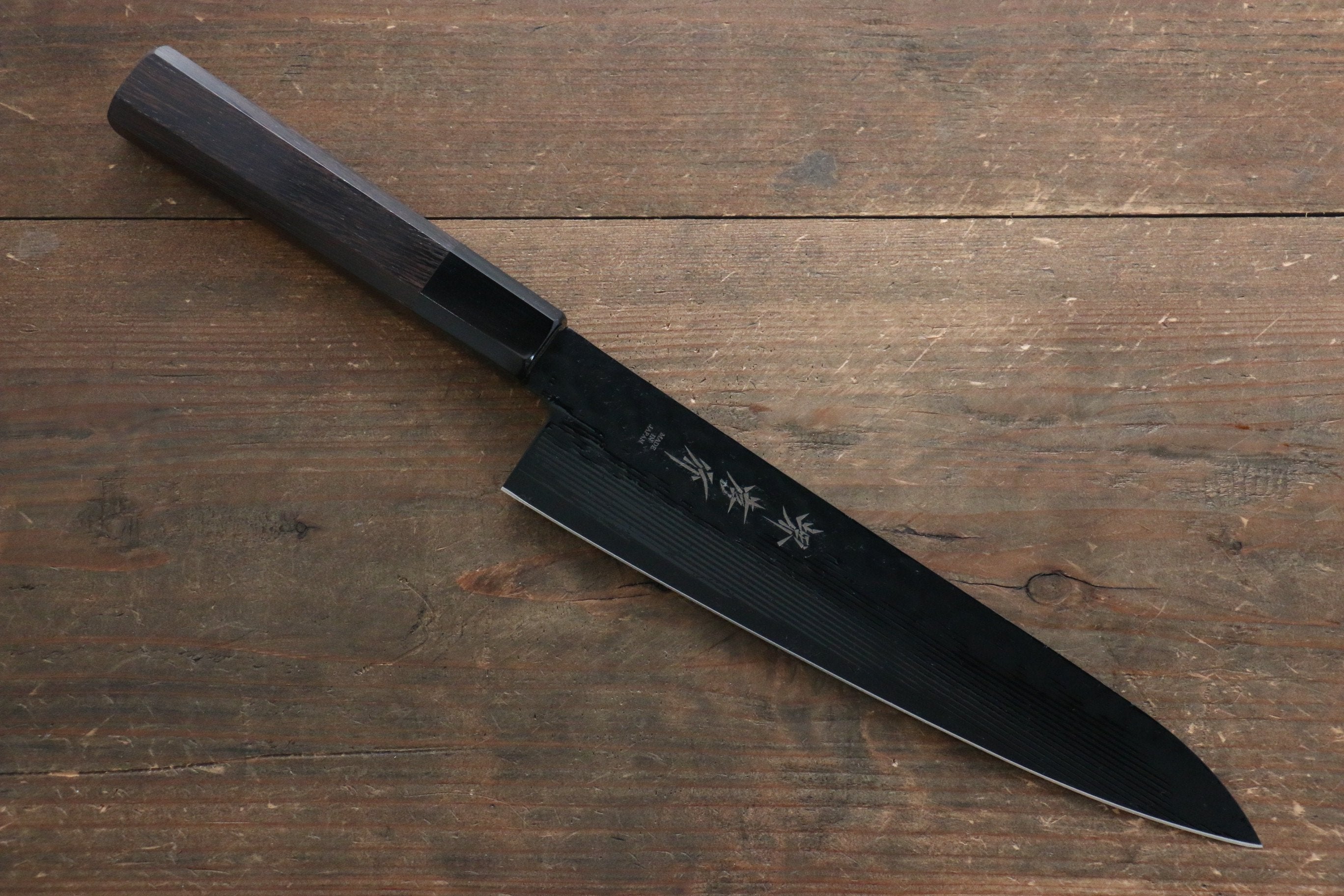 Sakai Takayuki Sakai Takayuki Kurokage VG10 Hammered Teflon Coating Gyuto, Santoku & Petty 150mm with Wenge Handle Set - Japanny - Best Japanese Knife