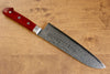 Seisuke VG10 33 Layer Mirrored Finish Damascus Santoku 180mm Red Pakka wood Handle - Japanny - Best Japanese Knife