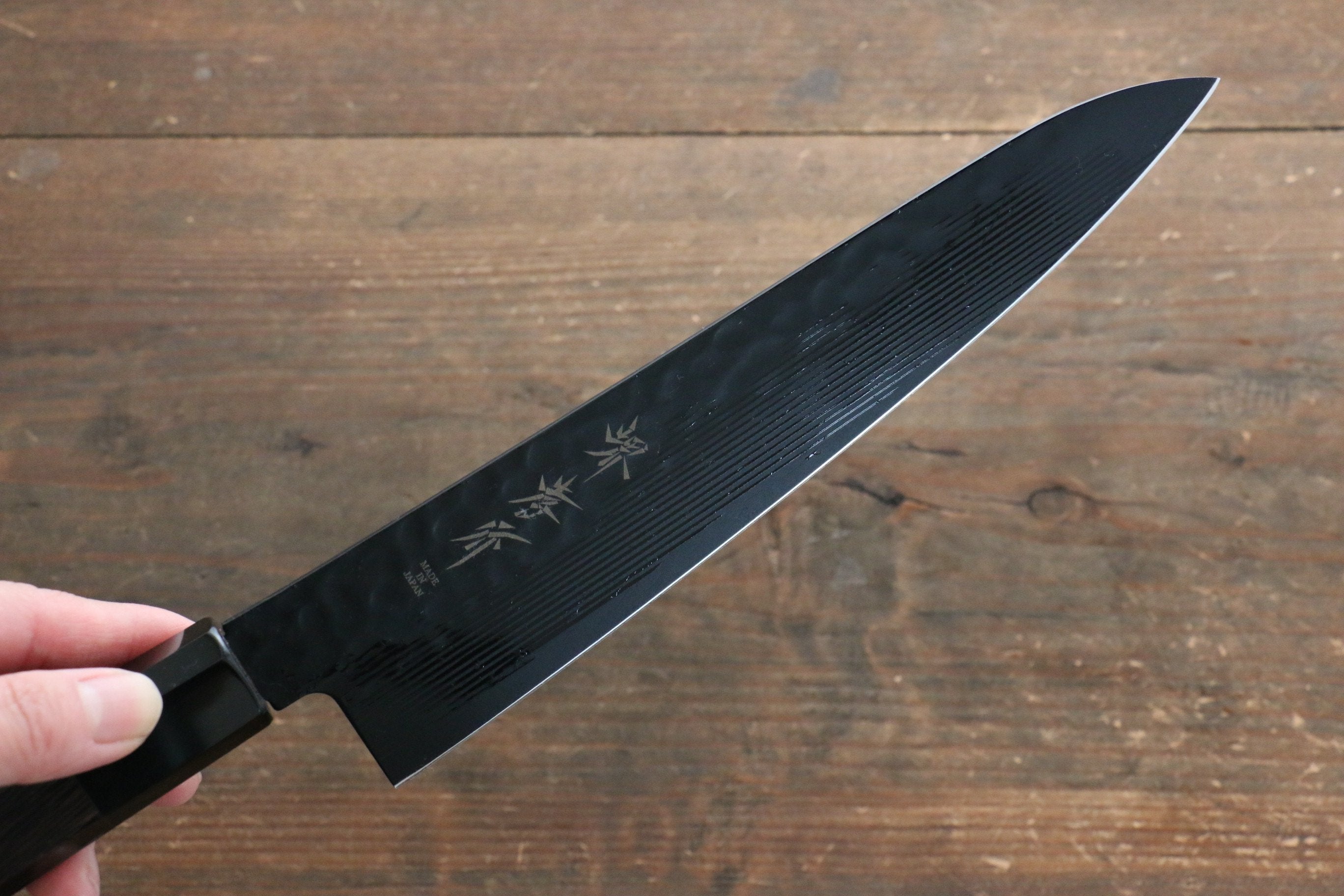 Sakai Takayuki Sakai Takayuki Kurokage VG10 Hammered Teflon Coating Gyuto, Santoku & Petty 150mm with Wenge Handle Set - Japanny - Best Japanese Knife