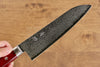 Seisuke VG10 33 Layer Mirrored Finish Damascus Santoku 180mm Red Pakka wood Handle - Japanny - Best Japanese Knife