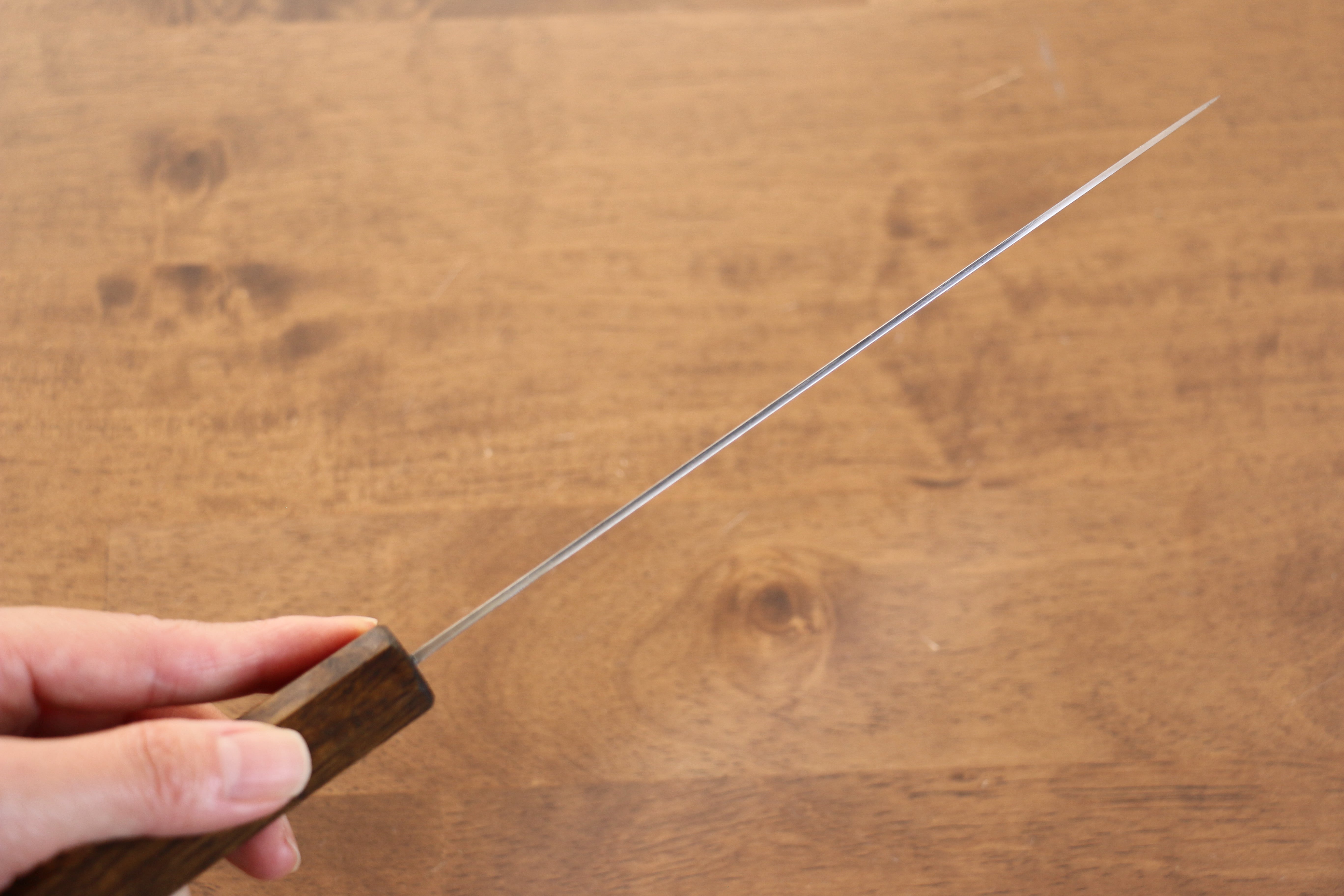 Seisuke ZA-18 Mirrored Finish Damascus Santoku 180mm Oak Handle - Japanny - Best Japanese Knife