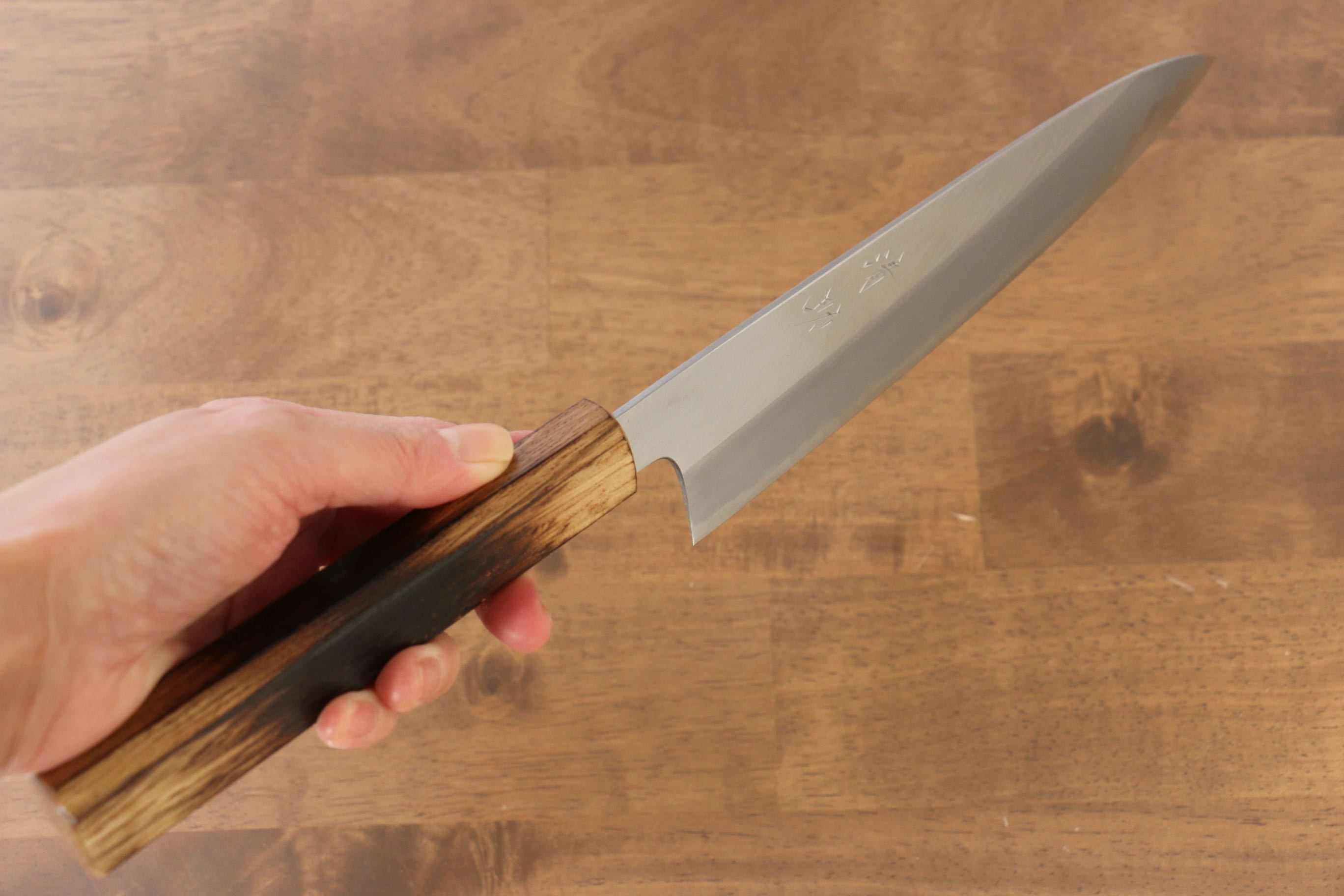 Seisuke White Steel No.2 Gyuto 240mm Burnt Oak (Mehakkaku) Handle - Japanny - Best Japanese Knife
