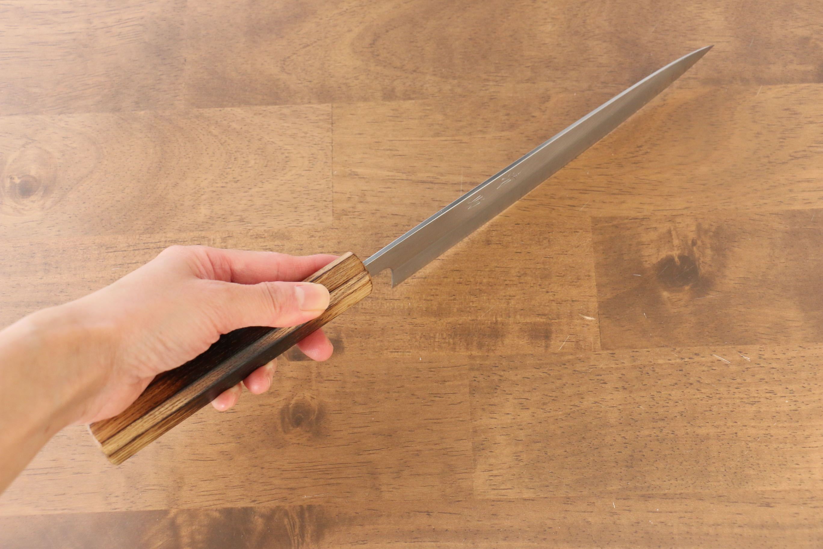 Seisuke White Steel No.2 Gyuto 240mm Burnt Oak (Mehakkaku) Handle - Japanny - Best Japanese Knife