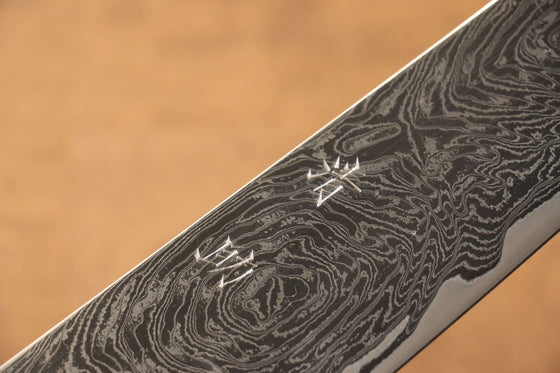 Seisuke Nami AUS10 Mirrored Finish Damascus Gyuto 240mm Oak Handle - Japanny - Best Japanese Knife