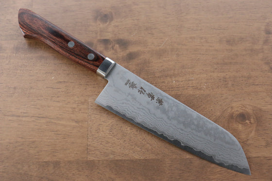 Kanetsune VG1 17 Layer Damascus Santoku 165mm Mahogany Handle - Japanny - Best Japanese Knife