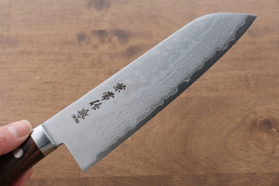 Kanetsune VG1 17 Layer Damascus Santoku 165mm Mahogany Handle - Japanny - Best Japanese Knife