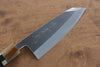 Jikko Shiko White Steel Kiritsuke Deba  120mm Ebony with Double Ring Handle - Japanny - Best Japanese Knife