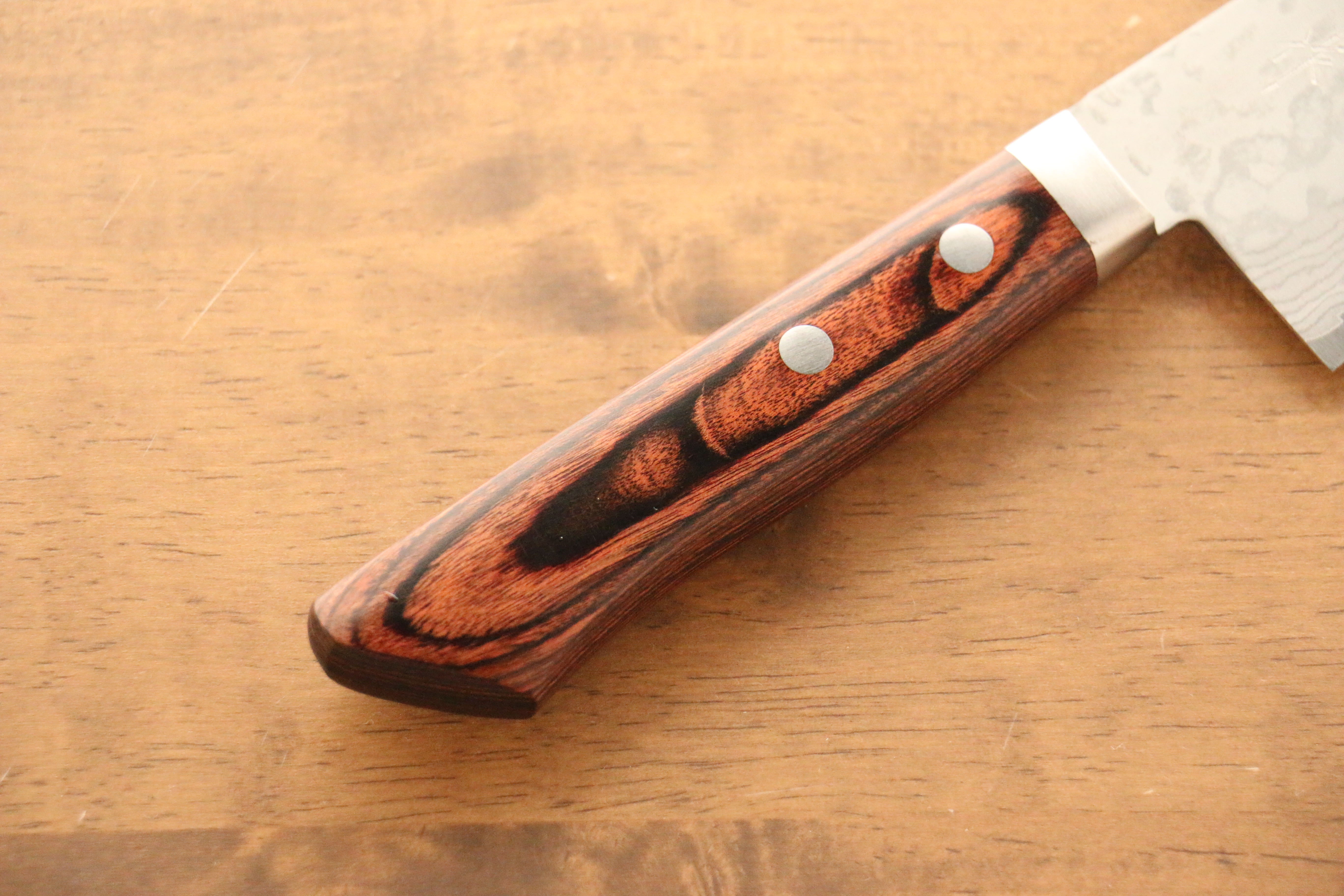 Kunihira Sairyu VG10 Damascus Santoku 170mm Mahogany Handle - Japanny - Best Japanese Knife