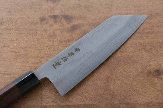 Kanetsune Blue Steel No.2 Damascus Kiritsuke 170mm Shitan Handle - Japanny - Best Japanese Knife