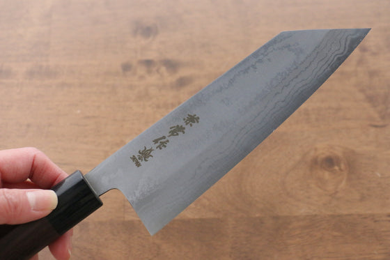 Kanetsune Blue Steel No.2 Damascus Kiritsuke 170mm Shitan Handle - Japanny - Best Japanese Knife