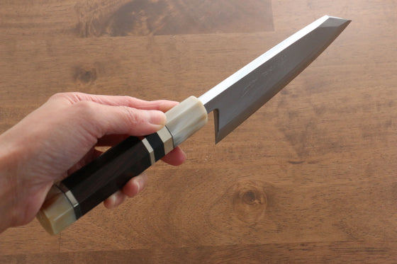 Jikko Shiko White Steel Kiritsuke Deba  150mm Ebony with Double Ring Handle - Japanny - Best Japanese Knife