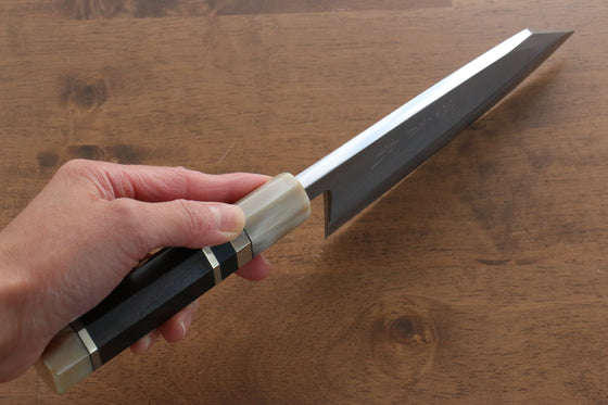 Jikko Shiko White Steel Kiritsuke Deba  150mm Ebony with Double Ring Handle - Japanny - Best Japanese Knife