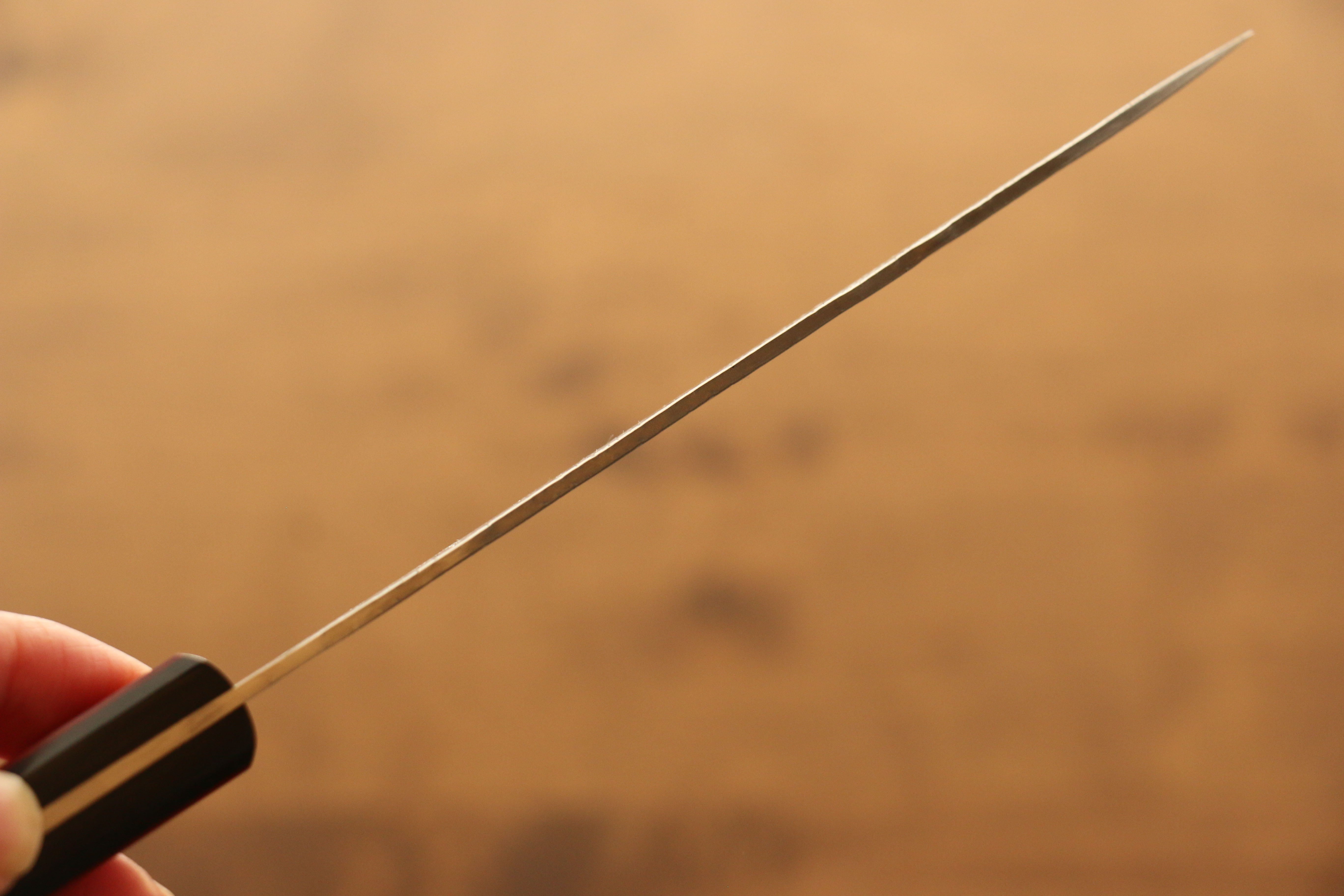 Seisuke Silver Steel No.3 Nashiji Petty-Utility 135mm Red Pakka wood Handle - Japanny - Best Japanese Knife