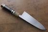 Jikko Shiko White Steel Kiritsuke Deba  180mm Ebony with Double Ring Handle - Japanny - Best Japanese Knife