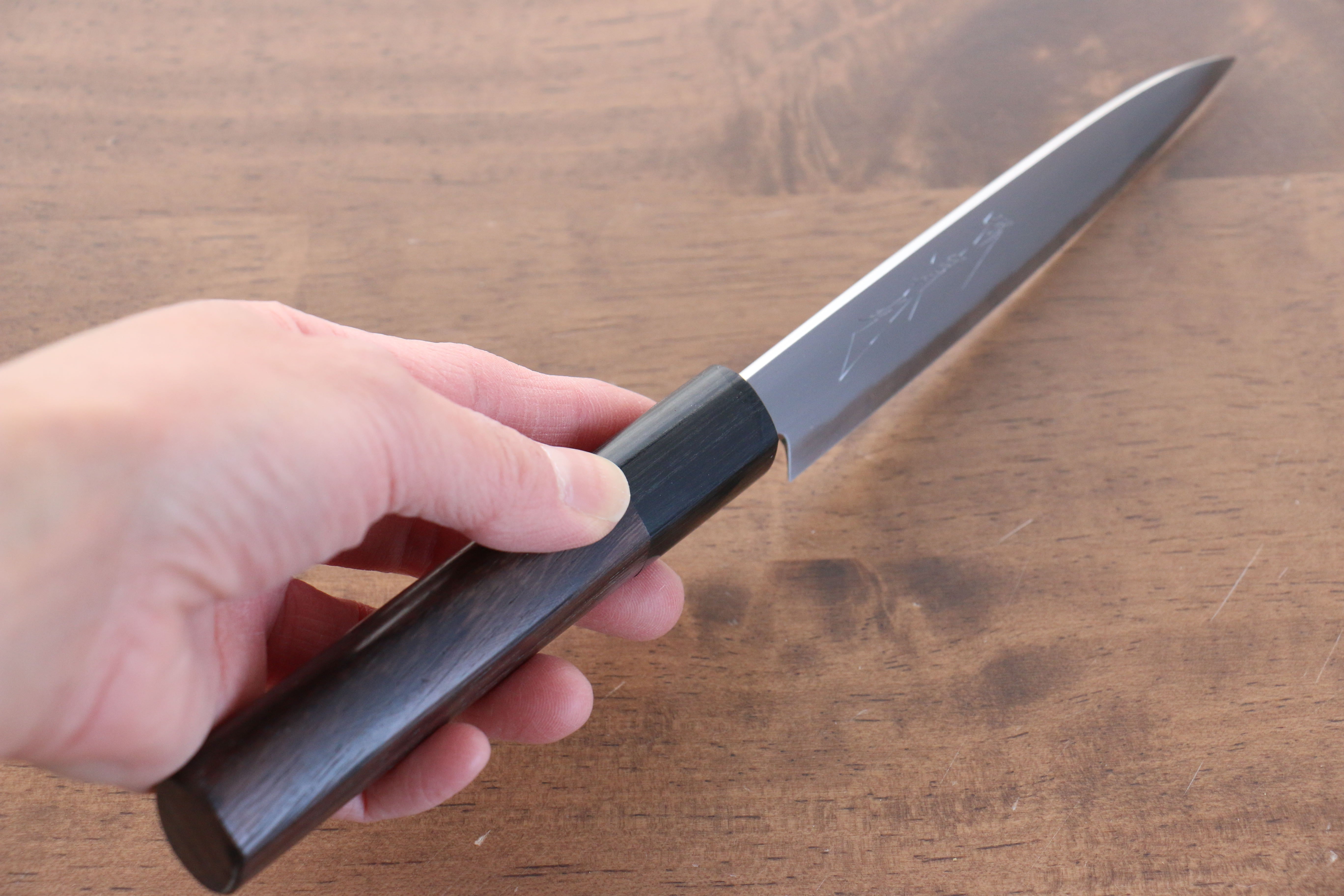 Jikko White Steel No.2 Petty-Utility  120mm Shitan Handle - Japanny - Best Japanese Knife