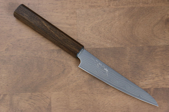 Seisuke VG10 63 Layer Damascus Petty-Utility 130mm Oak Handle - Japanny - Best Japanese Knife