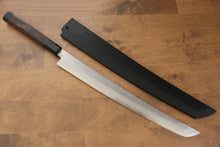  Sakai Takayuki Zangetsu Enten Silver Steel No.3 Damascus Sakimaru Yanagiba 330mm Wenge with Double Water Buffalo Ring Handle with Sheath - Japanny - Best Japanese Knife