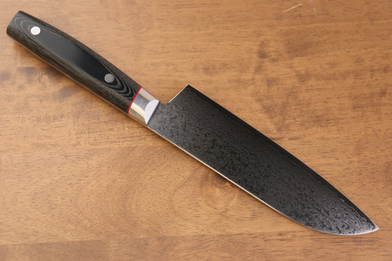 Seisuke Saiun VG10 Damascus Santoku 170mm Black Micarta Handle - Japanny - Best Japanese Knife